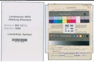 Entnazifizierung Gerhard Loevenforst , geb. 11.03.1900 (Strassenbahnfahrer)