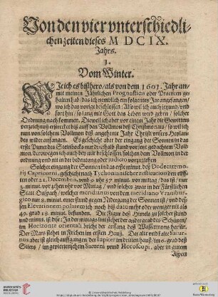 Von den vier vnterschiedlichen zeiten dieses MDCIX. Jahrs