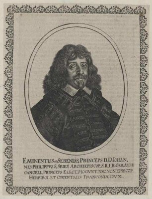 Bildnis des Iohannes Philippvs, Erzbischof von Mainz