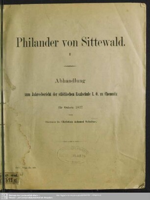 1876/77,Beil.: Jahresbericht der Städtischen Realschule I.O. zu Chemnitz : mit welchem zu den ... öffentlichen Schluß-Prüfungen im Namen des Lehrer-Kollegiums einladet