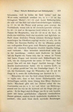 Vedische Räthselfragen und Räthselsprüche : (Uebersetzung und Erklärung von Rigv. 1,164.)