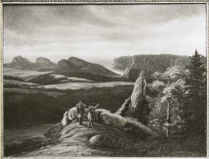 Zwei Wanderer : Zwei Wanderer. Ölmalerei (vor 1889; R. Kummer). Dresden: Stadtmuseum