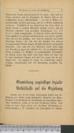Einwirkung ungünstiger sozialer Verhältnisse auf die Erziehung