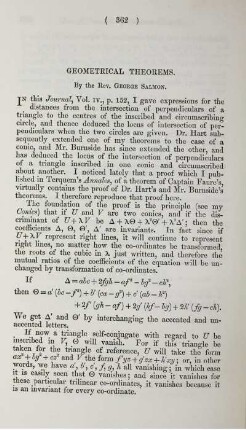 Geometrical theorems.