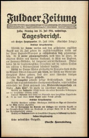 Ausgabe vom Dienstag, den 25. Juli 1916.