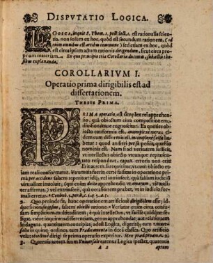 Corollaria tria ex principio logico ducta