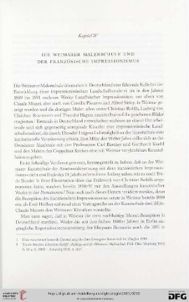 Kapitel IV: Die Weimarer Malerschule und der französische Impressionismus
