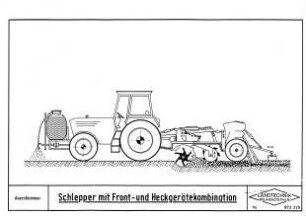 Schlepper mit Front- und Heckgerätekombination