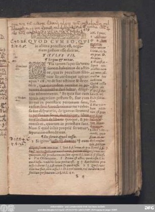 Quod Cumeo, Qui in aliena potestate est, negotium gestum esse dicitur. Titulus VII.
