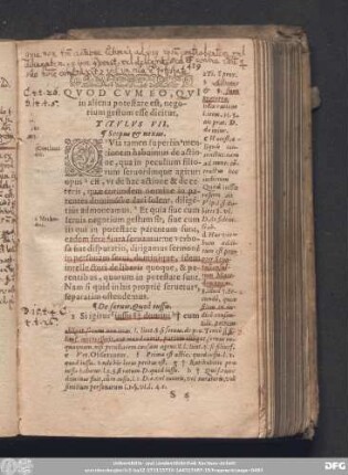Quod Cumeo, Qui in aliena potestate est, negotium gestum esse dicitur. Titulus VII.