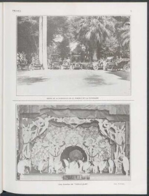 [Fotografía de] Grupo de automóviles en el Parque de la Exposición