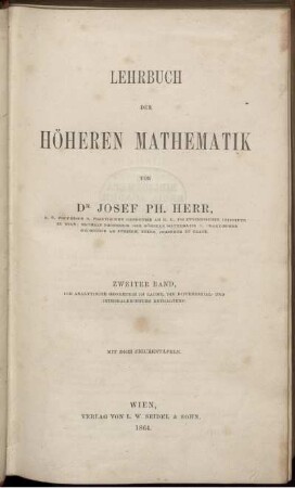 Bd. 2: Lehrbuch der höheren Mathematik. Bd. 2