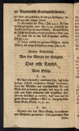120-158, Zweyte Abtheilung. Von den Mitteln der Seligkeit.