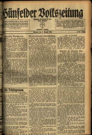 Ausgabe vom Montag, den 08. August 1921.