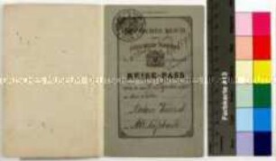 Preußischer Reisepass für den Seiler Franz Wenzel mit Ehefrau und vier Kindern nach Österreich