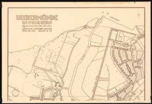 Bebauungsplan der Stadterweiterung, Ueckermünde: (wie Inv.Nr. 21456,1): Grundplan und Lageplan 1:2500