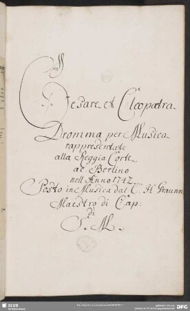 Cesare e Cleopatra - Mus.2953-F-2 : GraunWV B:I:7