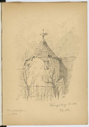 Kirche?, Königsberg/Neumark: Perspektivische Ansicht (aus: Skizzen- und Fotoalbum 12)