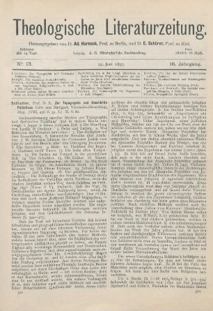 321-328 [Rezension] Schlatter, Adolf, Zur Topographie und Geschichte Palästinas