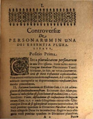 Controversia de personarum in una Dei essentia pluralitate : adversus Georgium Eniedinum ...
