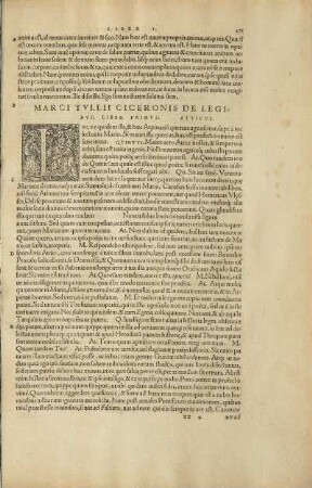 Marci Tvllii Ciceronis De Legibvs, Liber Primvs.