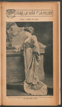 Traje y tapado de noche - [Fotografía] : Para la niña y la mujer