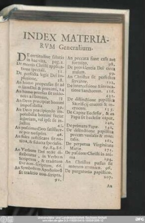 Index Materiarum Generalium.