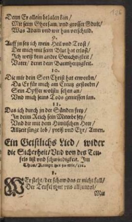 Ein Geistlichs Lied/ wider die Sicherheit ...