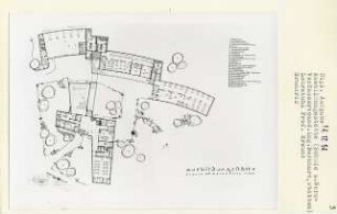 Ausbildungsstätte, Schule und Werkstätten (Diplomarbeit bei Willy Kreuer): Grundriss 1:200
