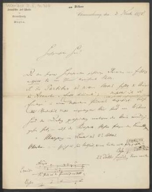 Brief an Friedrich Wilhelm Jähns : 03.11.1878