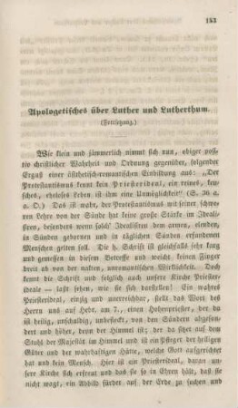 153-186 Apologetisches über Luther und Luthertum : Fortsetzung