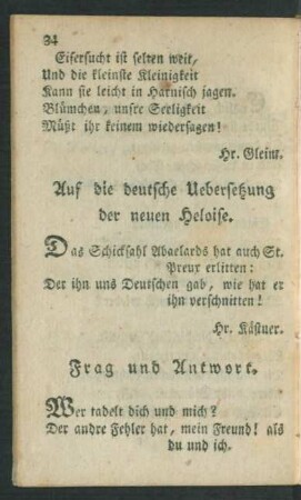 Frag und Antwort.