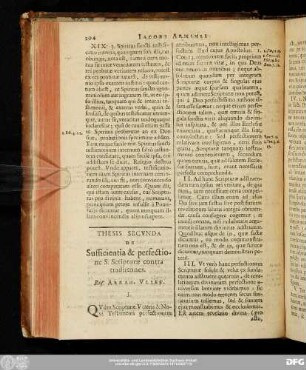 Thesis Secunda De Sufficientia & perfectione S. Scripturae contra traditiones. Res. Abrah. Villet.