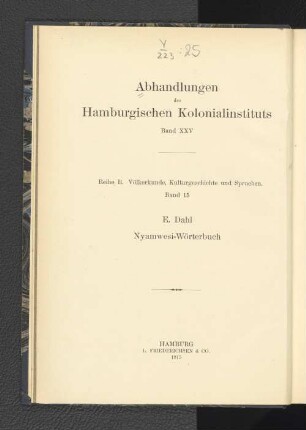 Nyamwesi-Wörterbuch