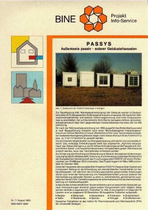 PASSYS. Außentests passiv - solarer Gebäudefassaden.
