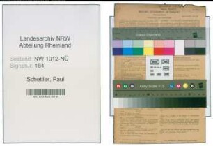 Entnazifizierung Paul Schettler , geb. 21.09.1900 (Hilfsarbeiter)