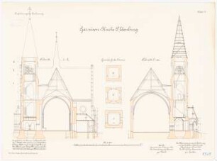 Garnisonskirche, Oldenburg: Schnitte 1:100