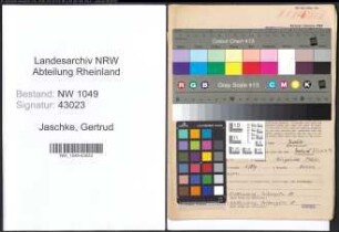 Entnazifizierung Gertrud Jaschke , geb. 13.03.1907 (Lehrerin)