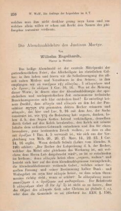 230-252 Die Abendmahlslehre desJustinus Martyr