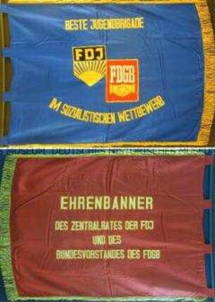 Fahne der Freien Deutschen Jugend und des Freien Deutschen Gewerkschaftsbundes