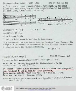 Maria von Burgund : La costanza vince l'inganno (Bearbeitung)