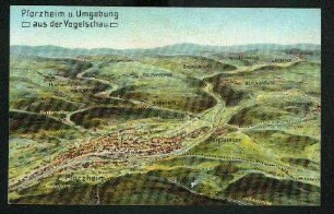Pforzheim u. Umgebung aus der Vogelschau