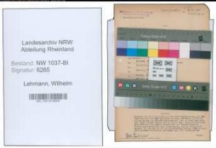 Entnazifizierung Wilhelm Lehmann , geb. 01.12.1895 (Kassenleiter)