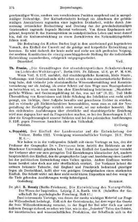 374, v. Drygalski. Der Einfluß der Landesnatur auf die Entwickelung der Völker. 1922