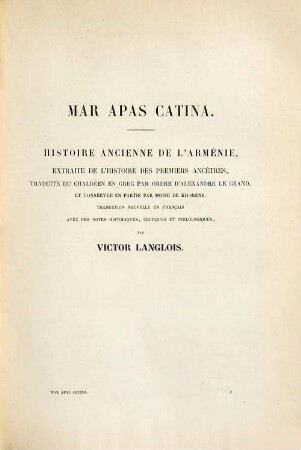 Fragmenta historicorum Graecorum : Apollodori bibliotheca cum fragmentis, 5,2. Historicorum Graecorum et Syriorum reliquiae in Armeniorum scriptis servatae