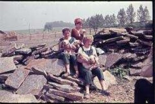 Auszubildende der Betriebsberufsschule Jürgenstorf mit Ferkeln