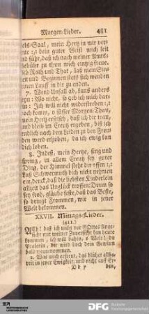 XXVII. Mittags-Lieder.