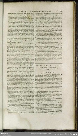 [Ad Senecae Rhetoris Controversiarum Lib. I. - II.]