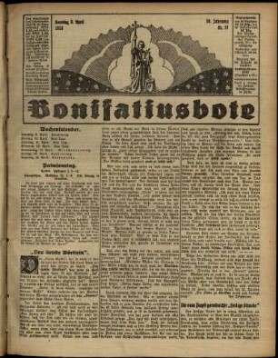 Erste Ausgabe vom Sonntag, den 09. April 1933.