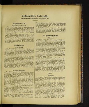 Systematisches Sachregister zum Hauptblatt der Hanseatischen Gerichtszeitung 1920.